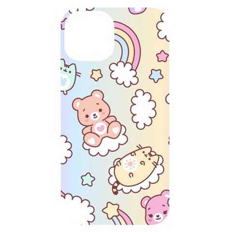 Usheen Carebears, Bears, Cat, Colorful, Cute, Pastel, Pattern iPhone 14 Black UV Print Case from ArtsNow.com Front