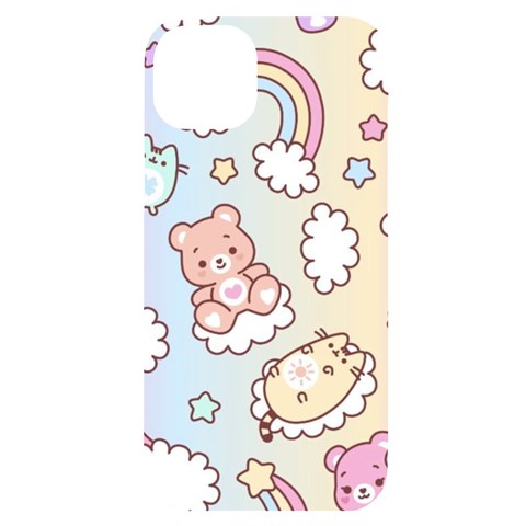 Usheen Carebears, Bears, Cat, Colorful, Cute, Pastel, Pattern iPhone 14 Plus Black UV Print Case from ArtsNow.com Front