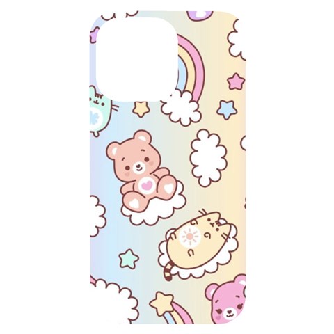 Usheen Carebears, Bears, Cat, Colorful, Cute, Pastel, Pattern iPhone 14 Pro Max Black UV Print Case from ArtsNow.com Front