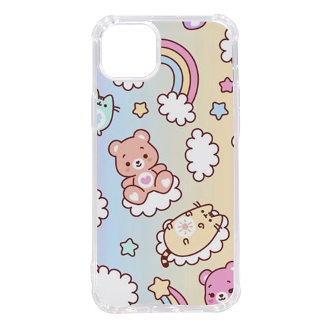 Usheen Carebears, Bears, Cat, Colorful, Cute, Pastel, Pattern iPhone 14 Plus TPU UV Print Case from ArtsNow.com Front