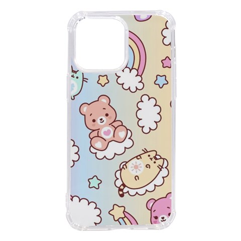 Usheen Carebears, Bears, Cat, Colorful, Cute, Pastel, Pattern iPhone 14 Pro Max TPU UV Print Case from ArtsNow.com Front