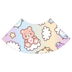 Usheen Carebears, Bears, Cat, Colorful, Cute, Pastel, Pattern Trumpet Sleeve Cropped Top from ArtsNow.com Cuff Right