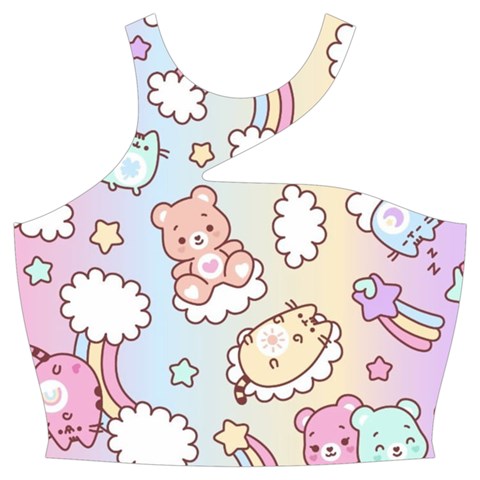 Usheen Carebears, Bears, Cat, Colorful, Cute, Pastel, Pattern Cut Out Top from ArtsNow.com Front