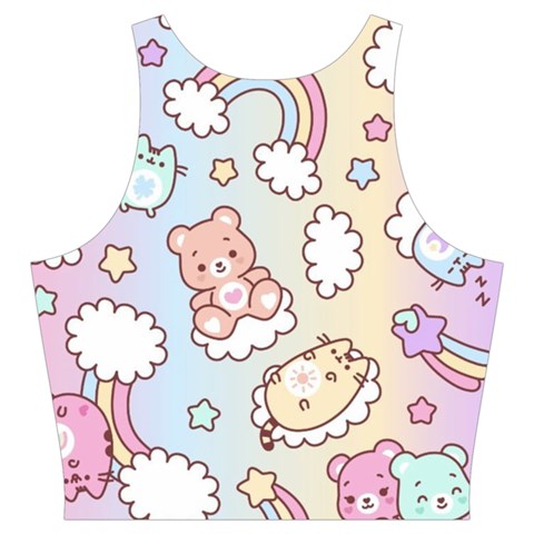 Usheen Carebears, Bears, Cat, Colorful, Cute, Pastel, Pattern Cut Out Top from ArtsNow.com Back