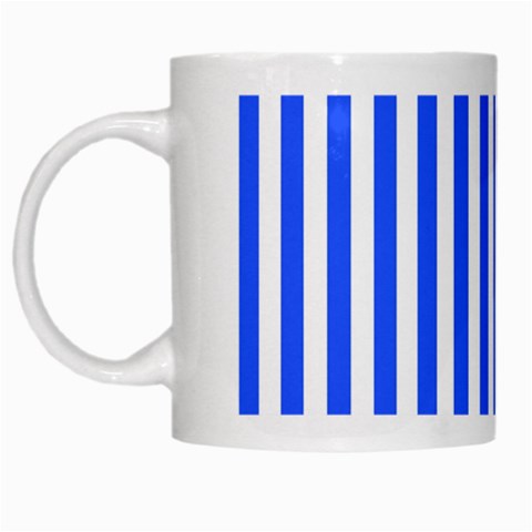 Blue Stripes, Sticker, Stickers White Mug from ArtsNow.com Left