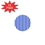 Blue Stripes, Sticker, Stickers 1  Mini Buttons (10 pack) 