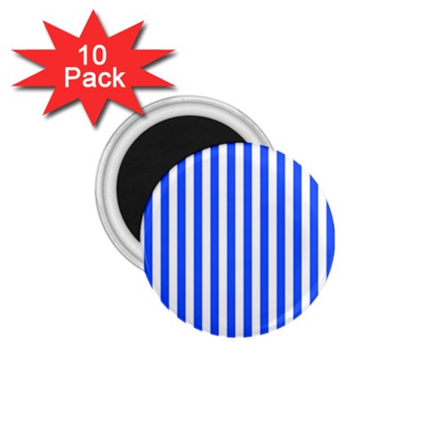 Blue Stripes, Sticker, Stickers 1.75  Magnets (10 pack)  from ArtsNow.com Front