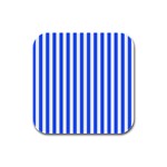 Blue Stripes, Sticker, Stickers Rubber Square Coaster (4 pack)