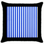 Blue Stripes, Sticker, Stickers Throw Pillow Case (Black)