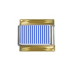 Blue Stripes, Sticker, Stickers Gold Trim Italian Charm (9mm)