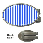 Blue Stripes, Sticker, Stickers Money Clips (Oval) 