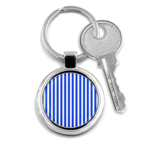 Blue Stripes, Sticker, Stickers Key Chain (Round) from ArtsNow.com Front