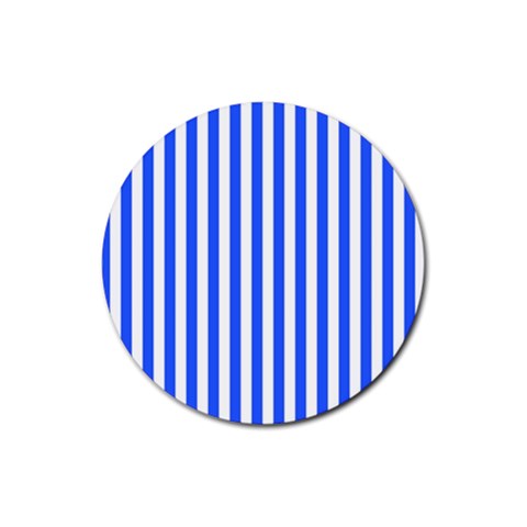 Blue Stripes, Sticker, Stickers Rubber Coaster (Round) from ArtsNow.com Front