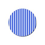 Blue Stripes, Sticker, Stickers Rubber Coaster (Round)