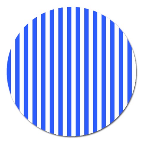 Blue Stripes, Sticker, Stickers Magnet 5  (Round) from ArtsNow.com Front