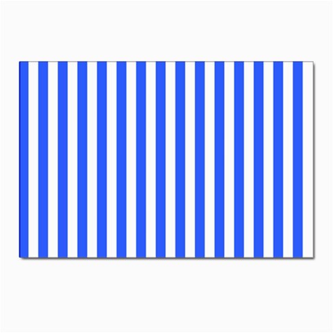 Blue Stripes, Sticker, Stickers Postcard 4 x 6  (Pkg of 10) from ArtsNow.com Front