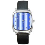 Blue Stripes, Sticker, Stickers Square Metal Watch