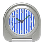 Blue Stripes, Sticker, Stickers Travel Alarm Clock