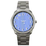 Blue Stripes, Sticker, Stickers Sport Metal Watch