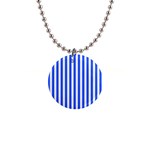 Blue Stripes, Sticker, Stickers 1  Button Necklace