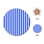 Blue Stripes, Sticker, Stickers Playing Cards Single Design (Round)