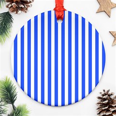 Blue Stripes, Sticker, Stickers Round Ornament (Two Sides) from ArtsNow.com Front