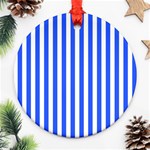 Blue Stripes, Sticker, Stickers Round Ornament (Two Sides)