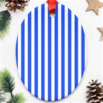 Blue Stripes, Sticker, Stickers Oval Ornament (Two Sides)