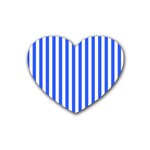 Blue Stripes, Sticker, Stickers Rubber Heart Coaster (4 pack)