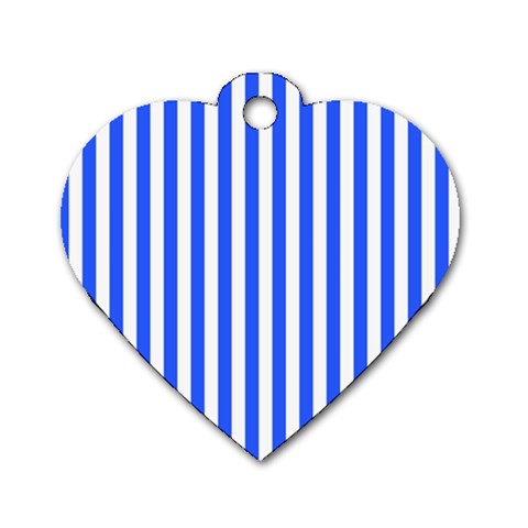 Blue Stripes, Sticker, Stickers Dog Tag Heart (One Side) from ArtsNow.com Front