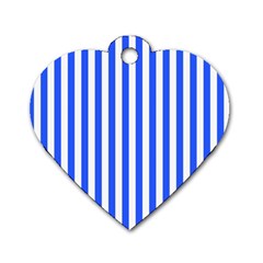 Blue Stripes, Sticker, Stickers Dog Tag Heart (Two Sides) from ArtsNow.com Back