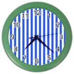 Blue Stripes, Sticker, Stickers Color Wall Clock