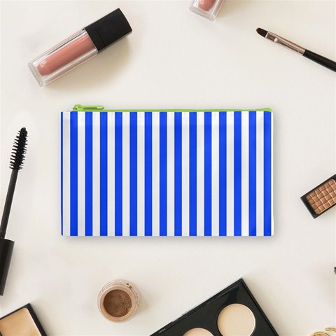 Blue Stripes, Sticker, Stickers Cosmetic Bag (Small) from ArtsNow.com Front