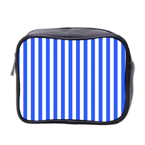 Blue Stripes, Sticker, Stickers Mini Toiletries Bag (Two Sides) from ArtsNow.com Front