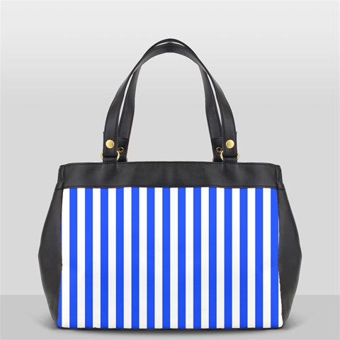 Blue Stripes, Sticker, Stickers Oversize Office Handbag from ArtsNow.com Front