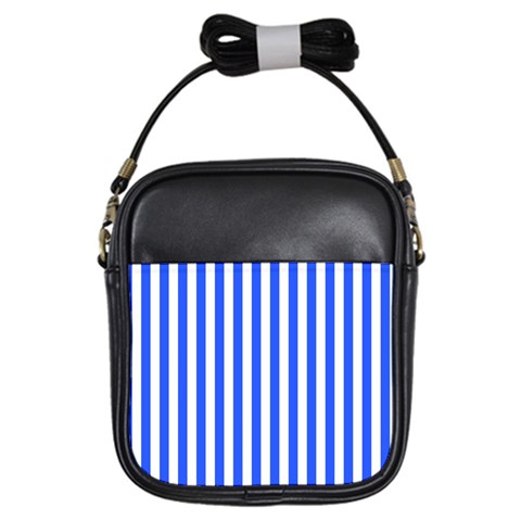 Blue Stripes, Sticker, Stickers Girls Sling Bag from ArtsNow.com Front