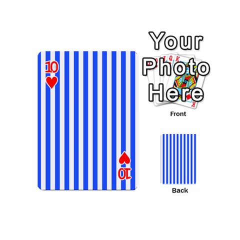 Blue Stripes, Sticker, Stickers Playing Cards 54 Designs (Mini) from ArtsNow.com Front - Heart10