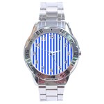 Blue Stripes, Sticker, Stickers Stainless Steel Analogue Watch