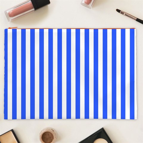 Blue Stripes, Sticker, Stickers Cosmetic Bag (XXL) from ArtsNow.com Front