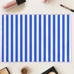 Blue Stripes, Sticker, Stickers Cosmetic Bag (XXL) from ArtsNow.com Front