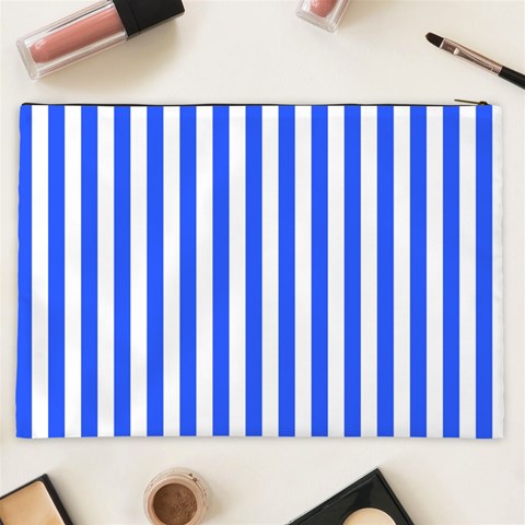 Blue Stripes, Sticker, Stickers Cosmetic Bag (XXL) from ArtsNow.com Back