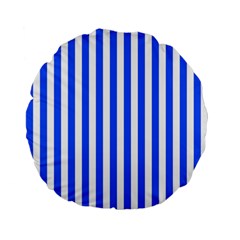 Blue Stripes, Sticker, Stickers Standard 15  Premium Round Cushions from ArtsNow.com Back