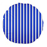 Blue Stripes, Sticker, Stickers Large 18  Premium Round Cushions