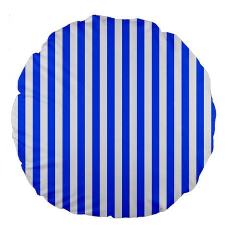 Blue Stripes, Sticker, Stickers Large 18  Premium Round Cushions from ArtsNow.com Back