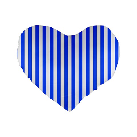 Blue Stripes, Sticker, Stickers Standard 16  Premium Heart Shape Cushions from ArtsNow.com Front