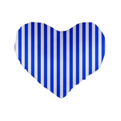 Blue Stripes, Sticker, Stickers Standard 16  Premium Heart Shape Cushions from ArtsNow.com Front