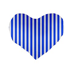 Blue Stripes, Sticker, Stickers Standard 16  Premium Heart Shape Cushions from ArtsNow.com Back