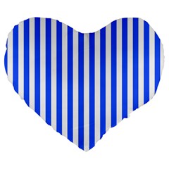 Blue Stripes, Sticker, Stickers Large 19  Premium Heart Shape Cushions from ArtsNow.com Front