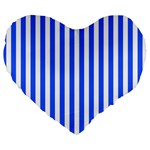 Blue Stripes, Sticker, Stickers Large 19  Premium Heart Shape Cushions