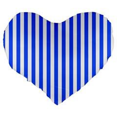 Blue Stripes, Sticker, Stickers Large 19  Premium Heart Shape Cushions from ArtsNow.com Back